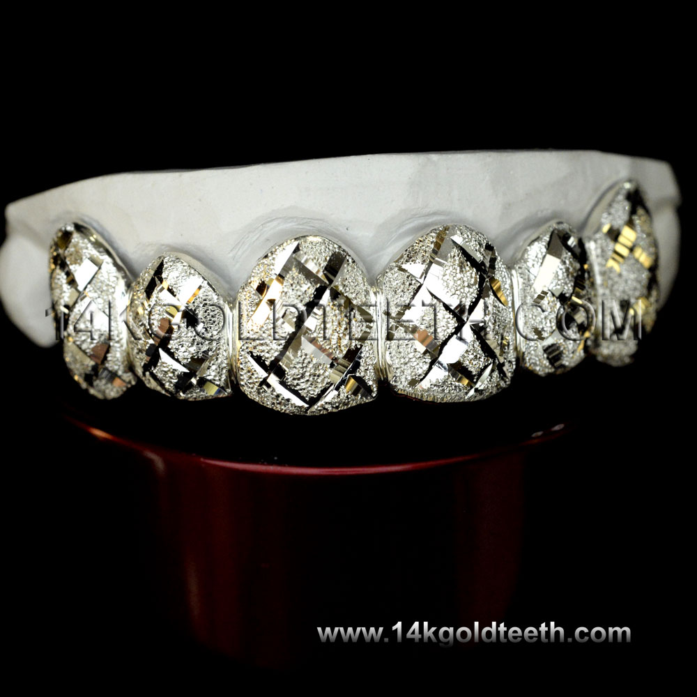 Top White Gold Teeth Grillz - TW 10203