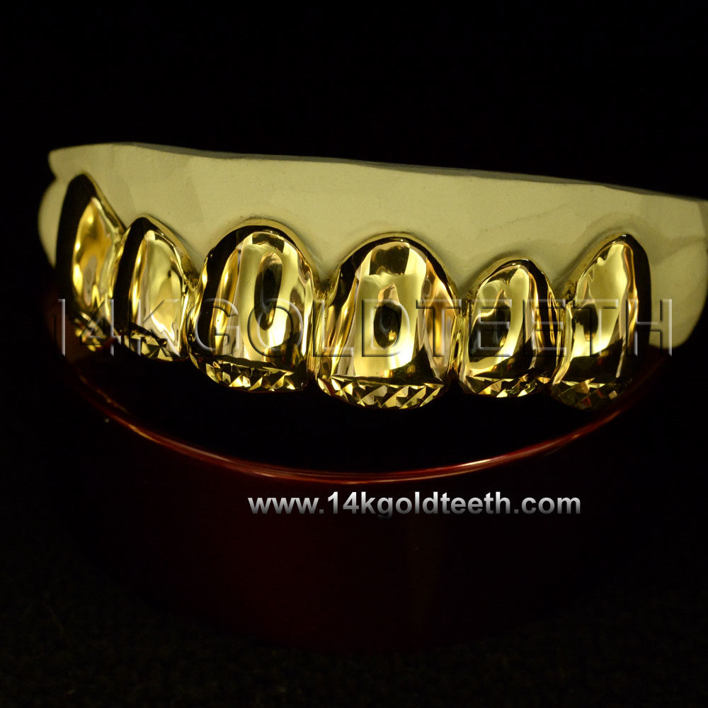 Top Yellow Gold Teeth Grillz - TY 10016