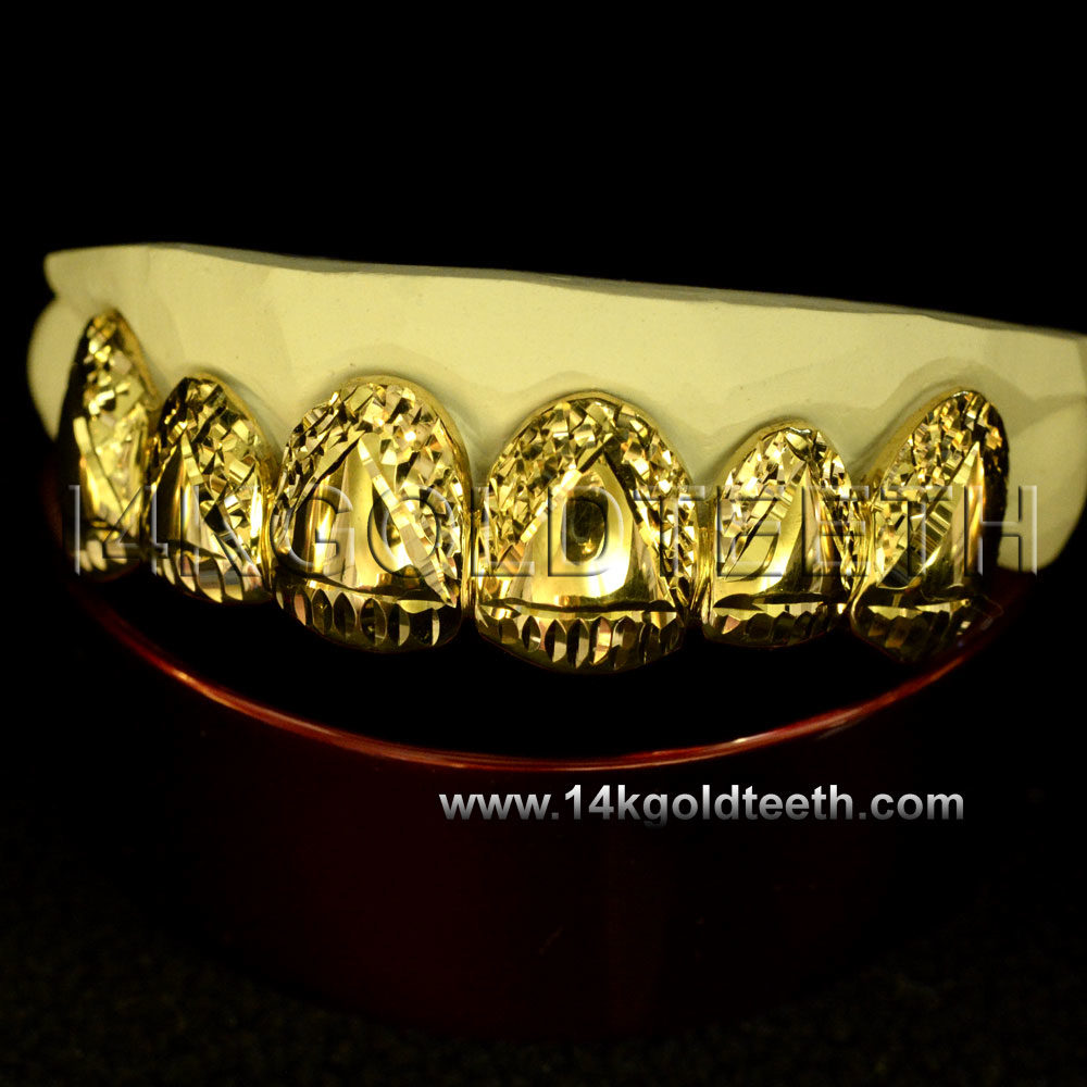 Top Yellow Gold Teeth Grillz - TY 10013