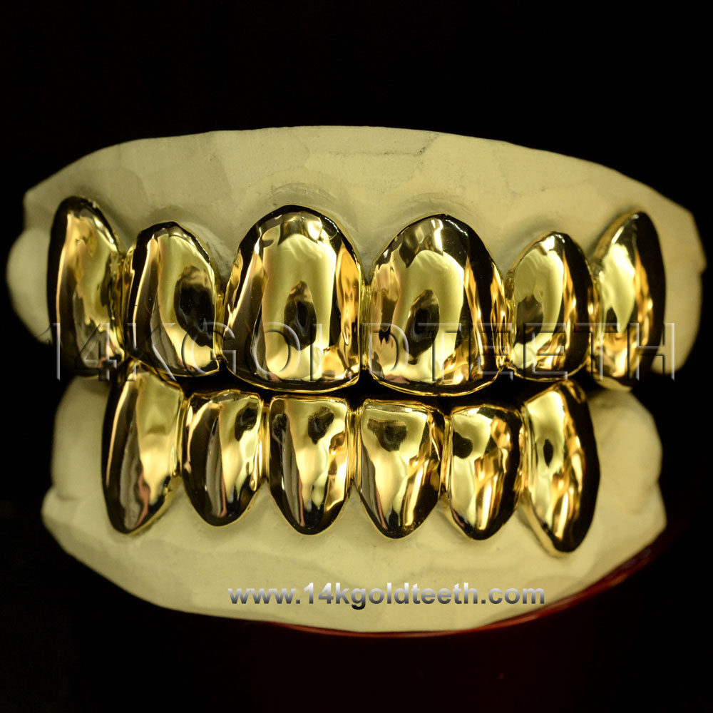 Silver Solid Grillz with 18k Yellow Gold Plated - SP 101