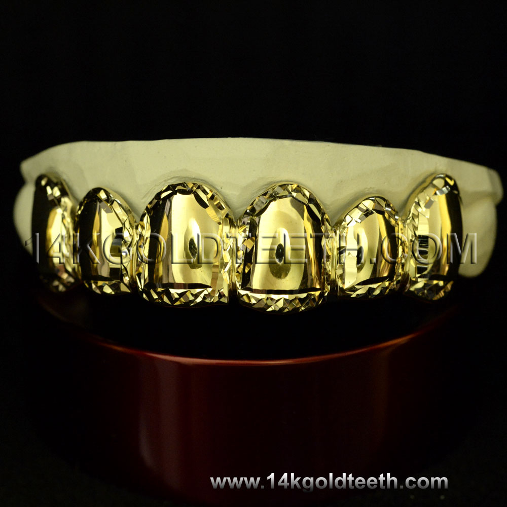 Top Yellow Gold Teeth Grillz - TY 10019