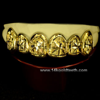 Diamond Dust Yellow Gold Teeth Grillz - DD 90011