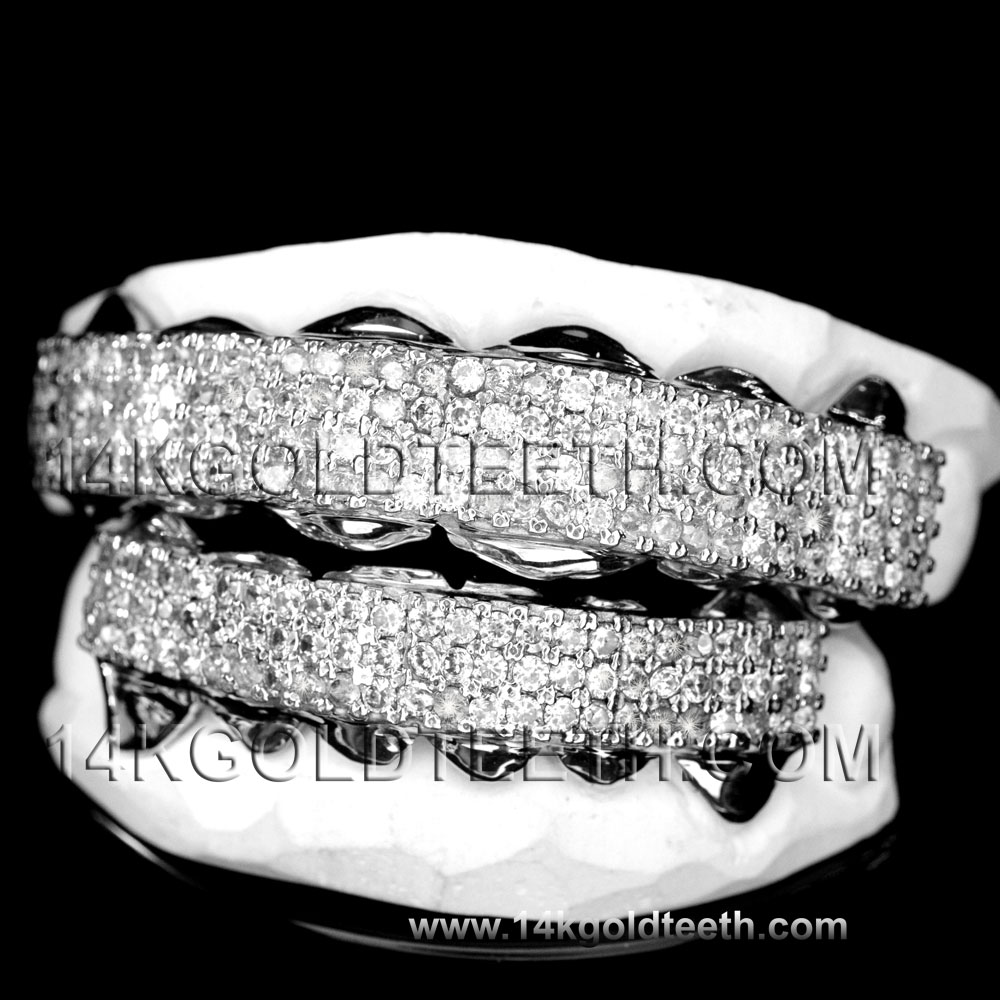 Iced Out Silver Grillz - ICS 40306