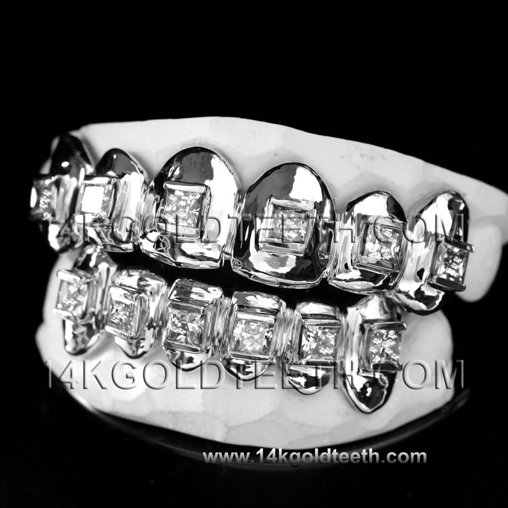 Iced Out Silver Grillz - ICS 40304