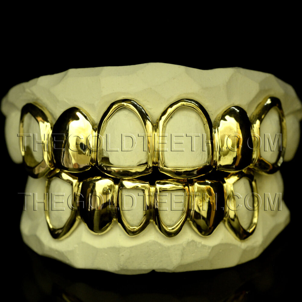 Silver Open Face Grillz with 18k Yellow Gold Plated - SP 212